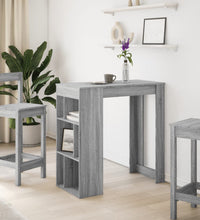 Bartisch mit Regal Grau Sonoma 102x50x103,5 cm Holzwerkstoff