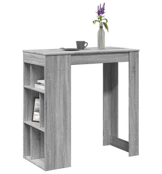 Bartisch mit Regal Grau Sonoma 102x50x103,5 cm Holzwerkstoff