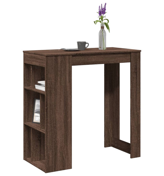 Bartisch mit Regal Braun Eiche 102x50x103,5 cm Holzwerkstoff