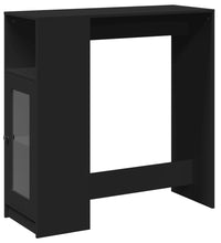 Bartisch mit Regal Schwarz 101x40x103,5 cm Holzwerkstoff