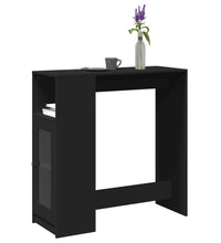 Bartisch mit Regal Schwarz 101x40x103,5 cm Holzwerkstoff