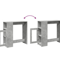 Bartisch mit Regal Betongrau 101x40x103,5 cm Holzwerkstoff