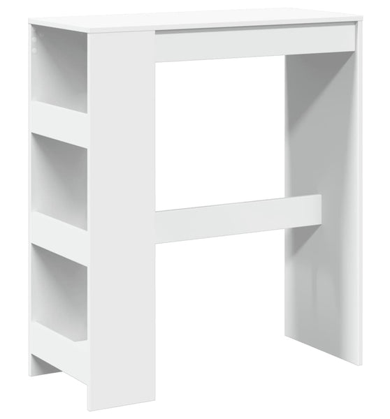 Bartisch mit Regal Weiß 90x40x103,5 cm Holzwerkstoff