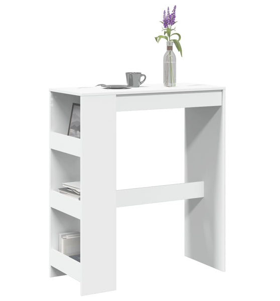 Bartisch mit Regal Weiß 90x40x103,5 cm Holzwerkstoff