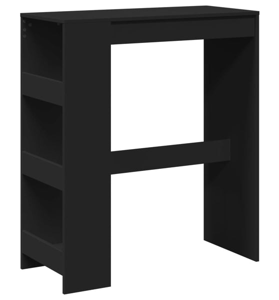 Bartisch mit Regal Schwarz 90x40x103,5 cm Holzwerkstoff