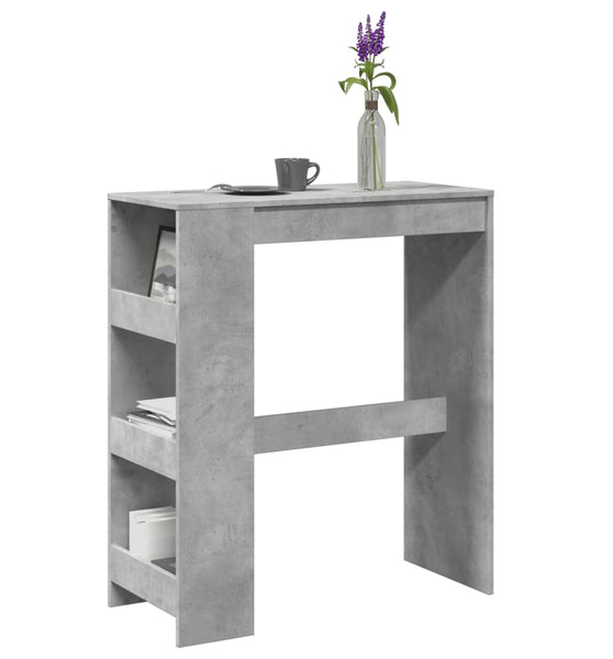 Bartisch mit Regal Betongrau 90x40x103,5 cm Holzwerkstoff