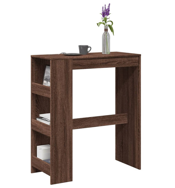 Bartisch mit Regal Braun Eiche 90x40x103,5 cm Holzwerkstoff