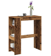 Bartisch mit Regal Altholz-Optik 90x40x103,5 cm Holzwerkstoff