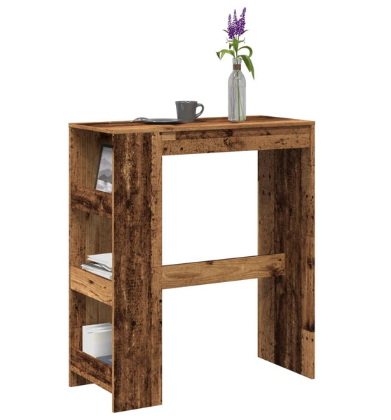 Bartisch mit Regal Altholz-Optik 90x40x103,5 cm Holzwerkstoff