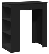 Bartisch mit Regal Schwarz 95x47x103,5 cm Holzwerkstoff