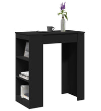 Bartisch mit Regal Schwarz 95x47x103,5 cm Holzwerkstoff