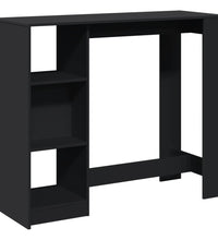 Bartisch mit Regal Schwarz 124x46x103,5 cm Holzwerkstoff