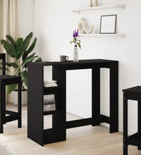 Bartisch mit Regal Schwarz 124x46x103,5 cm Holzwerkstoff