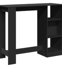 Bartisch mit Regal Schwarz 124x46x103,5 cm Holzwerkstoff