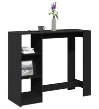 Bartisch mit Regal Schwarz 124x46x103,5 cm Holzwerkstoff