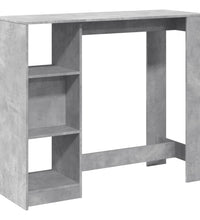 Bartisch mit Regal Betongrau 124x46x103,5 cm Holzwerkstoff