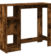 Bartisch mit Regal Räuchereiche 124x46x103,5 cm Holzwerkstoff