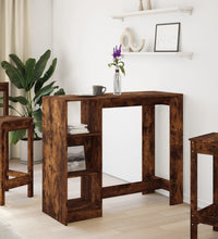 Bartisch mit Regal Räuchereiche 124x46x103,5 cm Holzwerkstoff