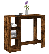 Bartisch mit Regal Räuchereiche 124x46x103,5 cm Holzwerkstoff