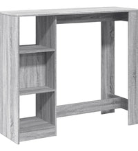 Bartisch mit Regal Grau Sonoma 124x46x103,5 cm Holzwerkstoff