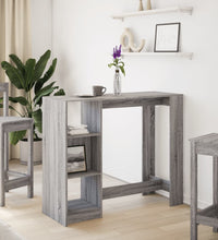 Bartisch mit Regal Grau Sonoma 124x46x103,5 cm Holzwerkstoff