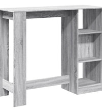 Bartisch mit Regal Grau Sonoma 124x46x103,5 cm Holzwerkstoff