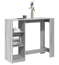 Bartisch mit Regal Grau Sonoma 124x46x103,5 cm Holzwerkstoff