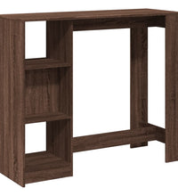 Bartisch mit Regal Braun Eiche 124x46x103,5 cm Holzwerkstoff