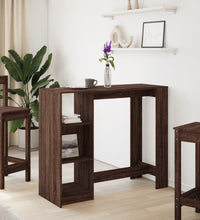 Bartisch mit Regal Braun Eiche 124x46x103,5 cm Holzwerkstoff