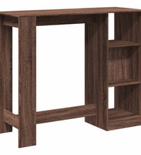 Bartisch mit Regal Braun Eiche 124x46x103,5 cm Holzwerkstoff