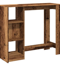 Bartisch mit Regal Altholz-Optik 124x46x103,5 cm Holzwerkstoff