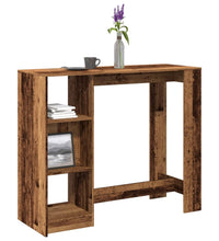 Bartisch mit Regal Altholz-Optik 124x46x103,5 cm Holzwerkstoff