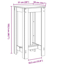 Bartisch Sonoma-Eiche 51x50x103,5 cm Holzwerkstoff