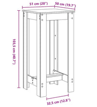 Bartisch Braun Eichen-Optik 51x50x103,5 cm Holzwerkstoff
