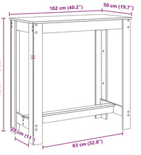 Bartisch Schwarz 102x50x103,5 cm Holzwerkstoff