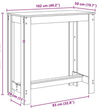 Bartisch Räuchereiche 102x50x103,5 cm Holzwerkstoff