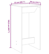 Bartisch Schwarz 51x50x103,5 cm Holzwerkstoff