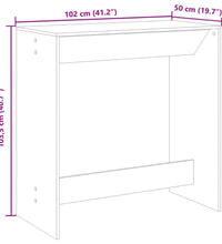 Bartisch Betongrau 102x50x103,5 cm Holzwerkstoff
