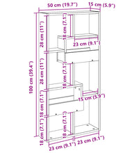 Wandschrank Grau Sonoma 50x15x100 cm Holzwerkstoff