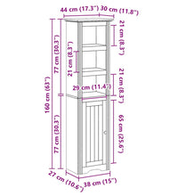 Badschrank BODO Weiß 44x30x160 cm