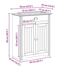 Waschbeckenunterschrank BODO Weiß 70x35x80 cm