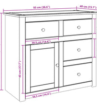 Sideboard mit Schubladen Panama 93x40x80 cm Massivholz Kiefer