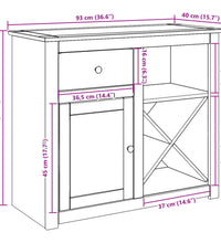 Sideboard mit Schubladen Panama 93x40x80 cm Massivholz Kiefer