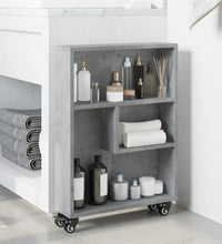 Aufbewahrungswagen Schmal Betongrau 48x13x68 cm Holzwerkstoff
