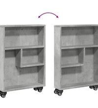 Aufbewahrungswagen Schmal Betongrau 48x13x68 cm Holzwerkstoff