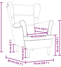 Sessel Hellgrau 74x84x100 cm Stoff