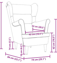 Sessel Wolkengrau 74x84x100 cm Stoff