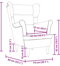 Sessel Jeansblau 74x84x100 cm Stoff