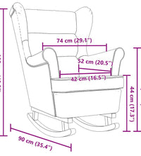 Schaukelsessel Dunkelgrau 74x90x102 cm Stoff