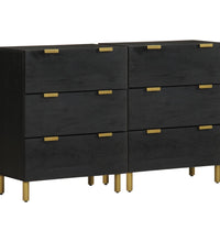 Sideboards 2 Stk. Schwarz 60x33x75 cm Holzwerkstoff